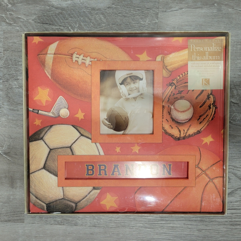 K Company Tim Coffey Sports Embossed Scrapbook Album, Post Bound, 10 Pages